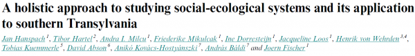 Title from Hanspach et al. 2014
