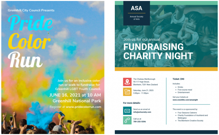 Fundraising event posters